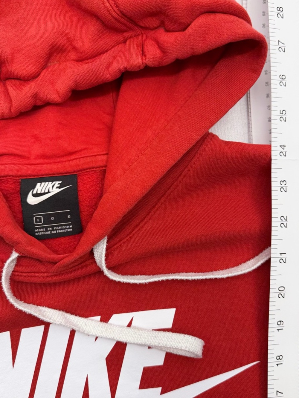 Nike Red Hoodie with White Swoosh Logo - Picture 3 of 6